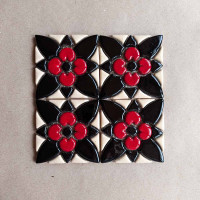 Мозаїка Fleur 95x95 Червоний і чорний